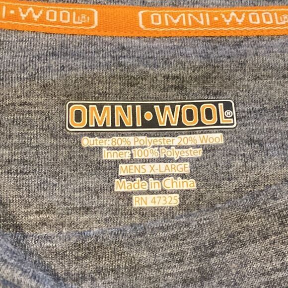OMNI-WOOL Men’s Wool Blend Crewneck Long Sleeve Tee Shirt Size XL - Picture 4 of 8